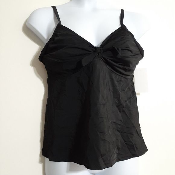 Swimsuits For All Tie Front Underwire Tankini Top 10DD/F or 20F/G NWT - Picture 7 of 14